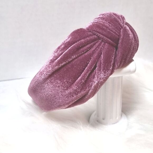 WIDE PURPLE VELVET TOP KNOT HEADBAND fall christmas - Picture 4 of 8